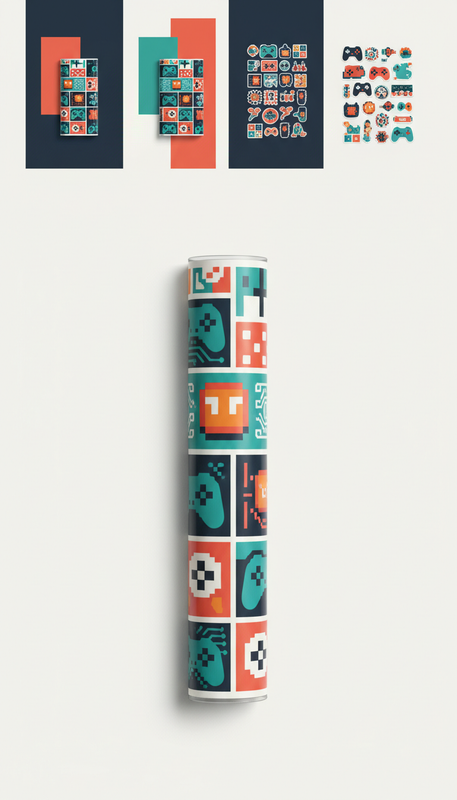 Gaming Theme Vinyl Decal Sleeve—Matte Texture